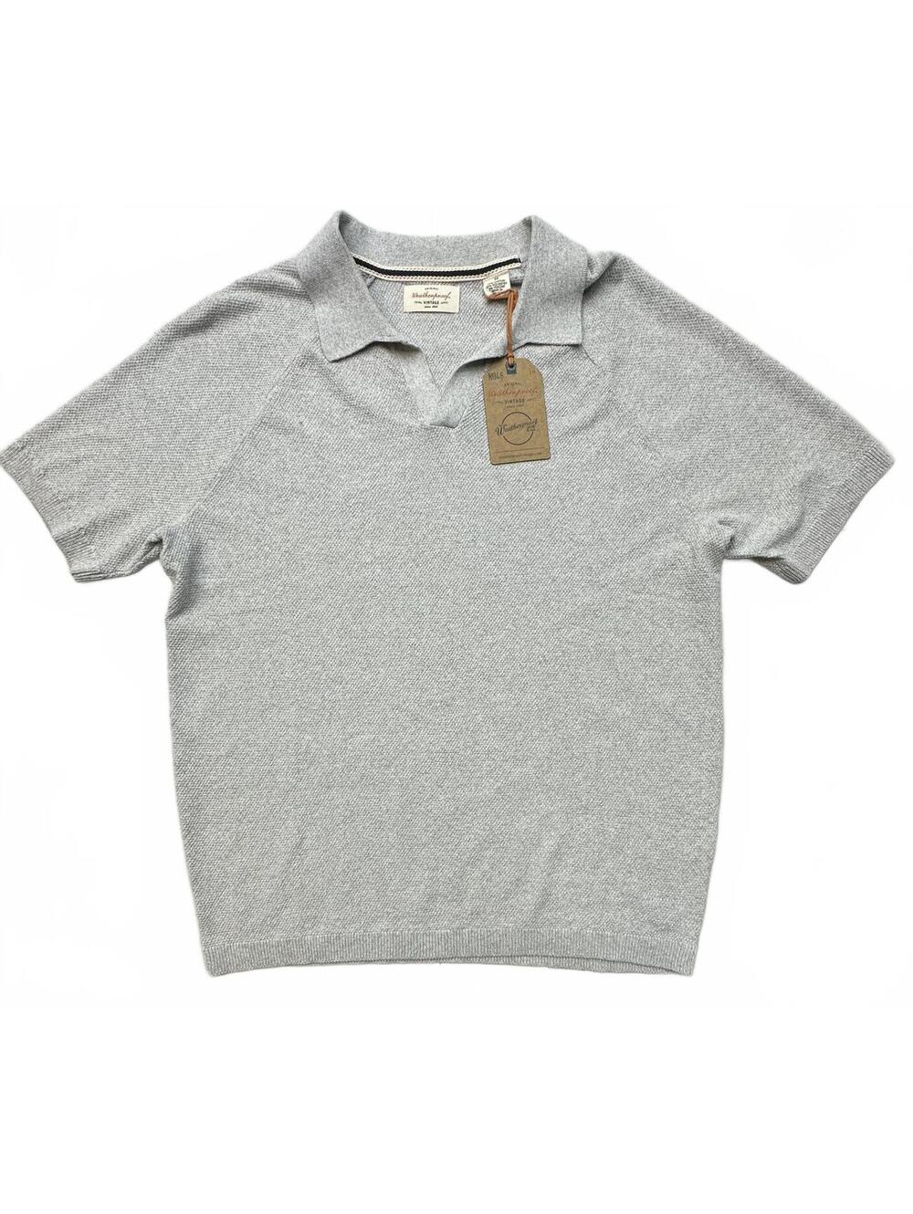 Weatherproof Vintage Men’s Medium Gray Knit Polo Shirt NWT Cotton Blend